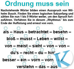 Ordnung muss sein