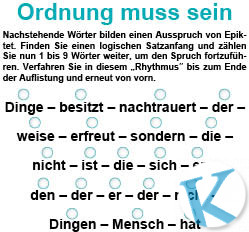 Ordnung muss sein