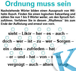 Ordnung muss sein