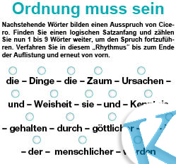 Ordnung muss sein